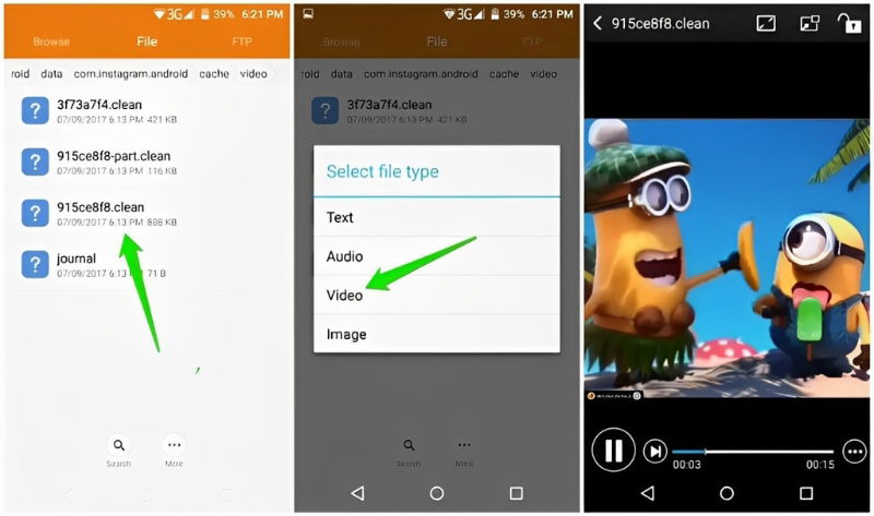 Cách tải video trên Instagram về điện thoại Android bằng bộ nhớ Cache